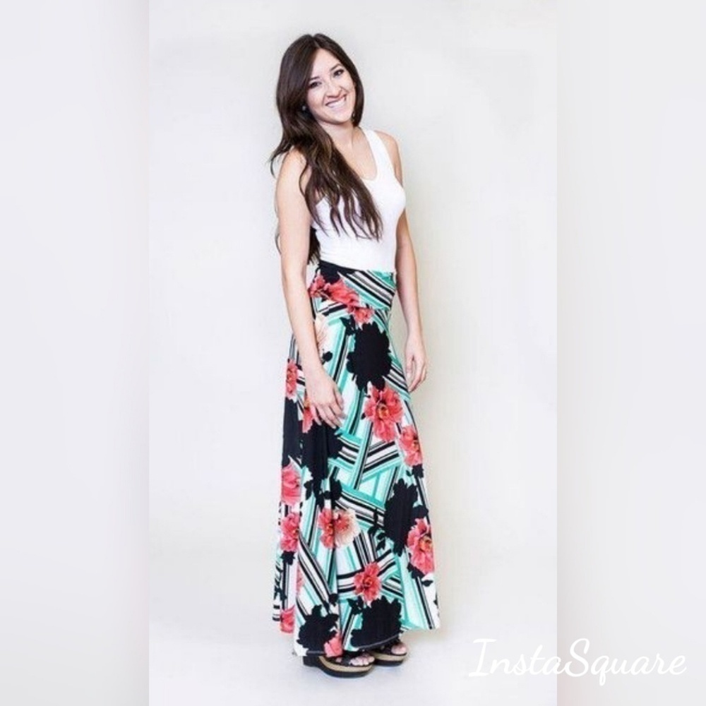 Honey And Lace Floral Maxi Skirt Or Midi Dress Sm